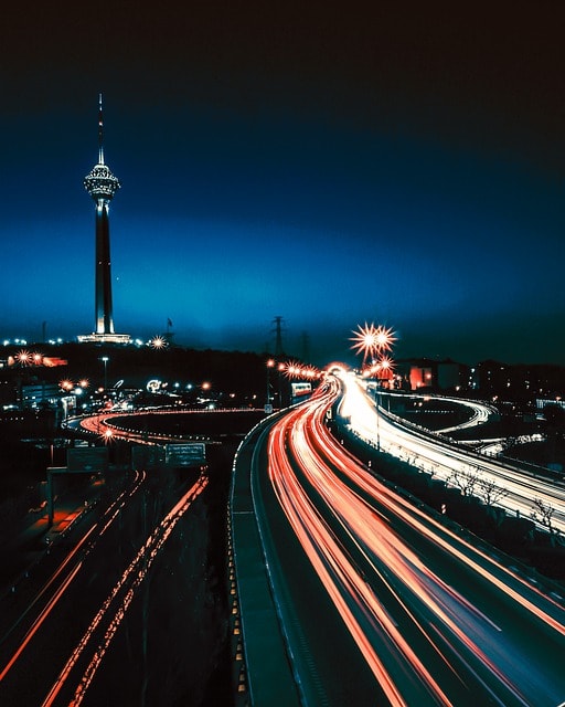 night, road, cars, light, city, traffic, road, 