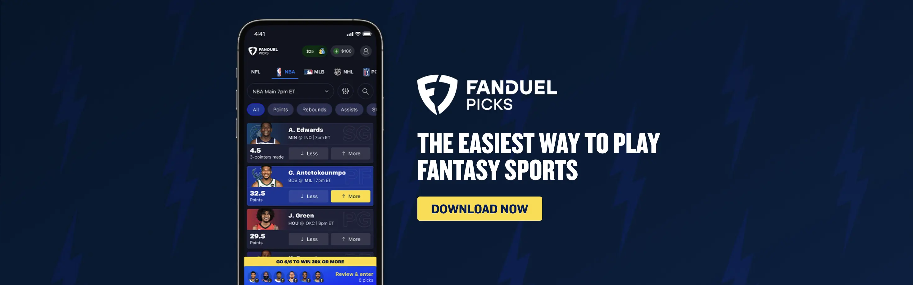 FanDuel Picks: the easiest way to play fantasy sports. download now