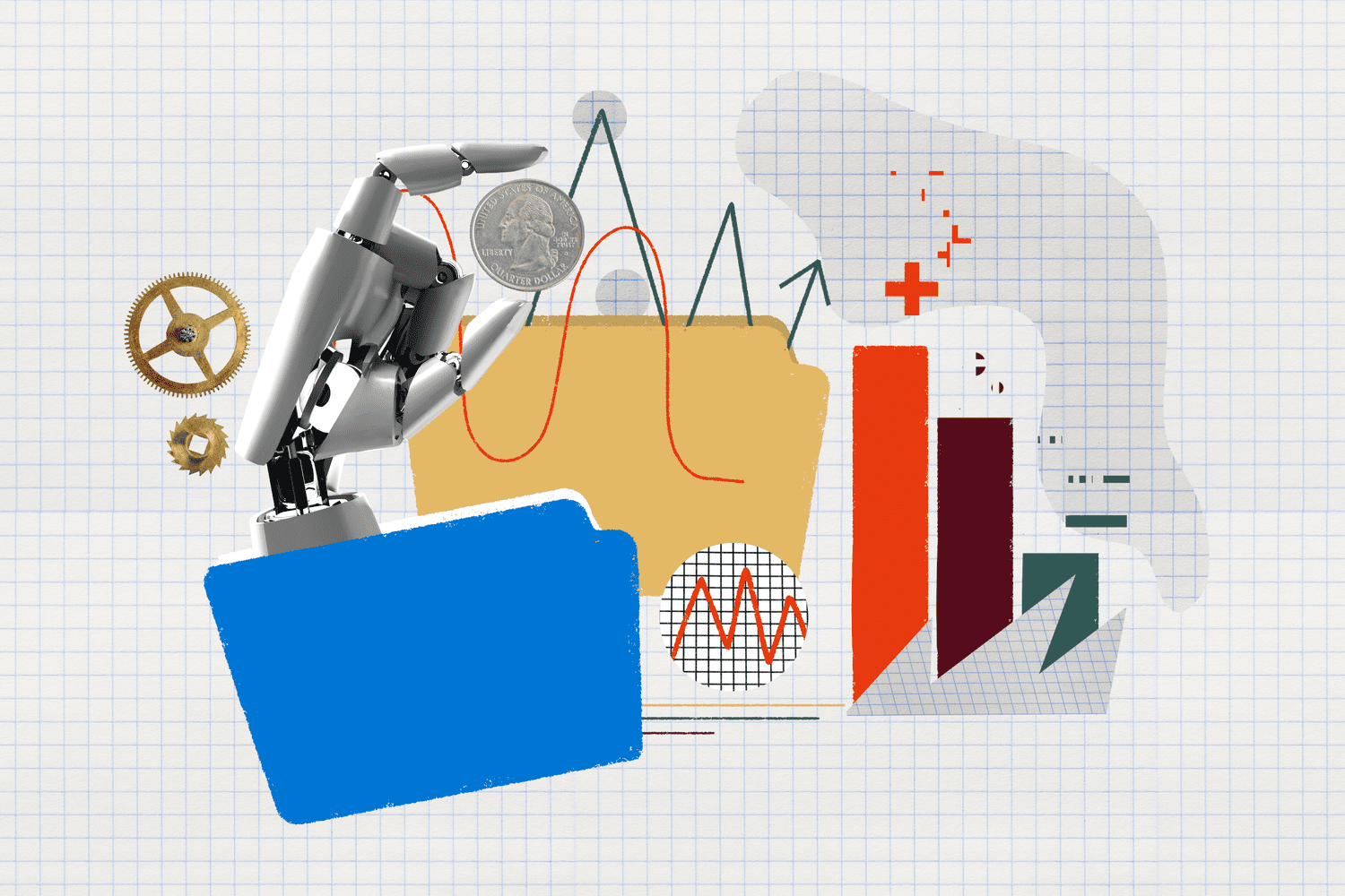 An illustration showcasing the role of artificial intelligence in cryptocurrency trading.