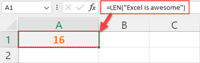 Count characters of a text string