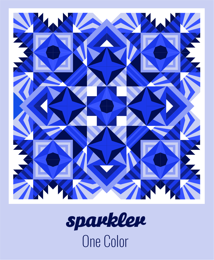 Sparkler quilt patterns: Two-color layout