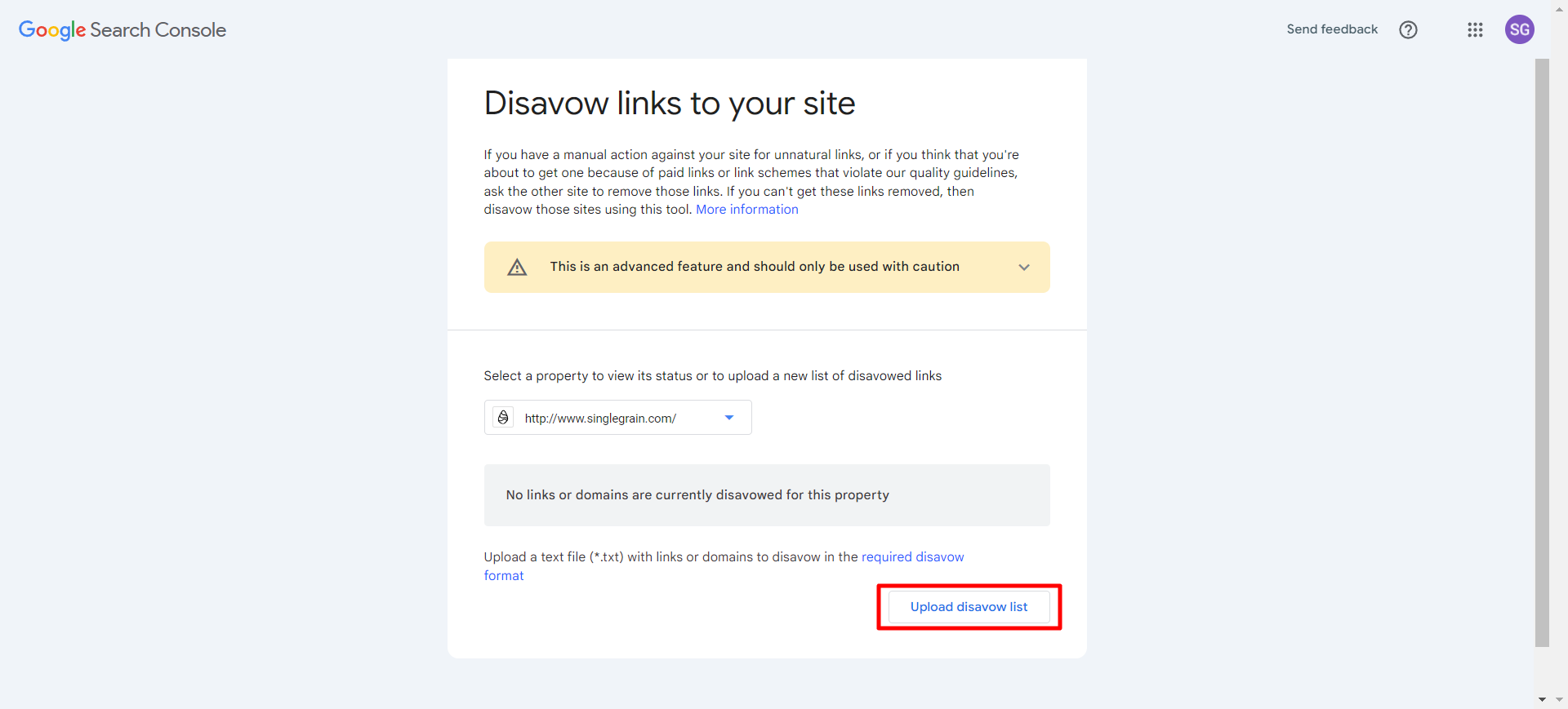 disavow links tool for google