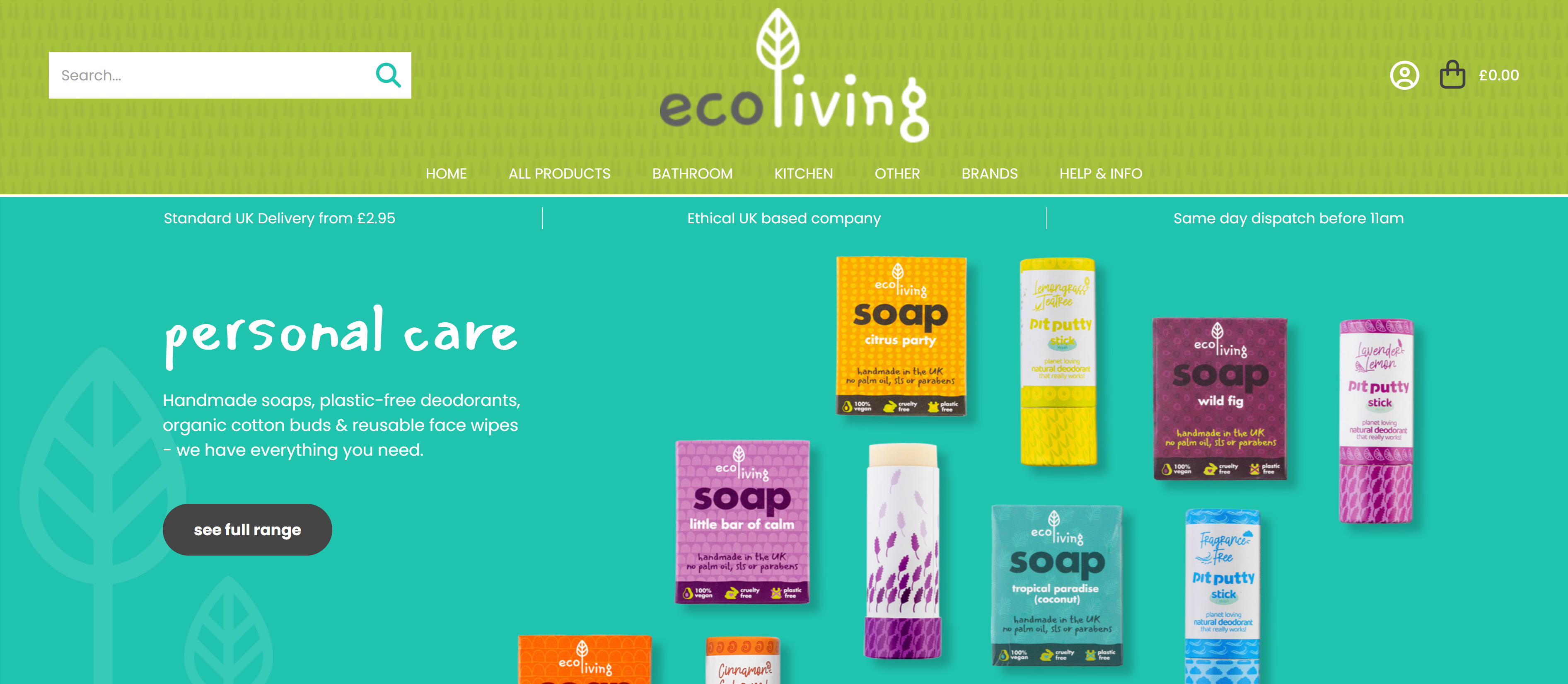 ecoliving landing page screenshot
