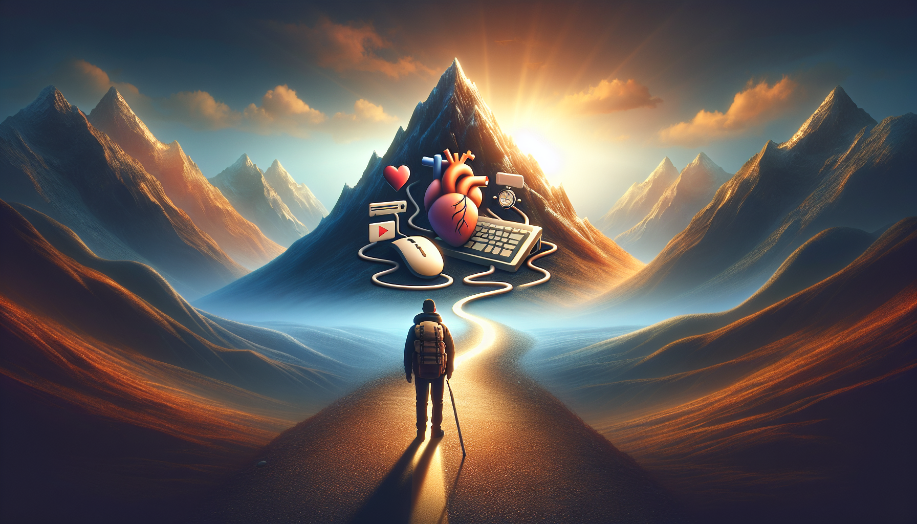 Artistic representation of self-help strategies for porn addiction recovery