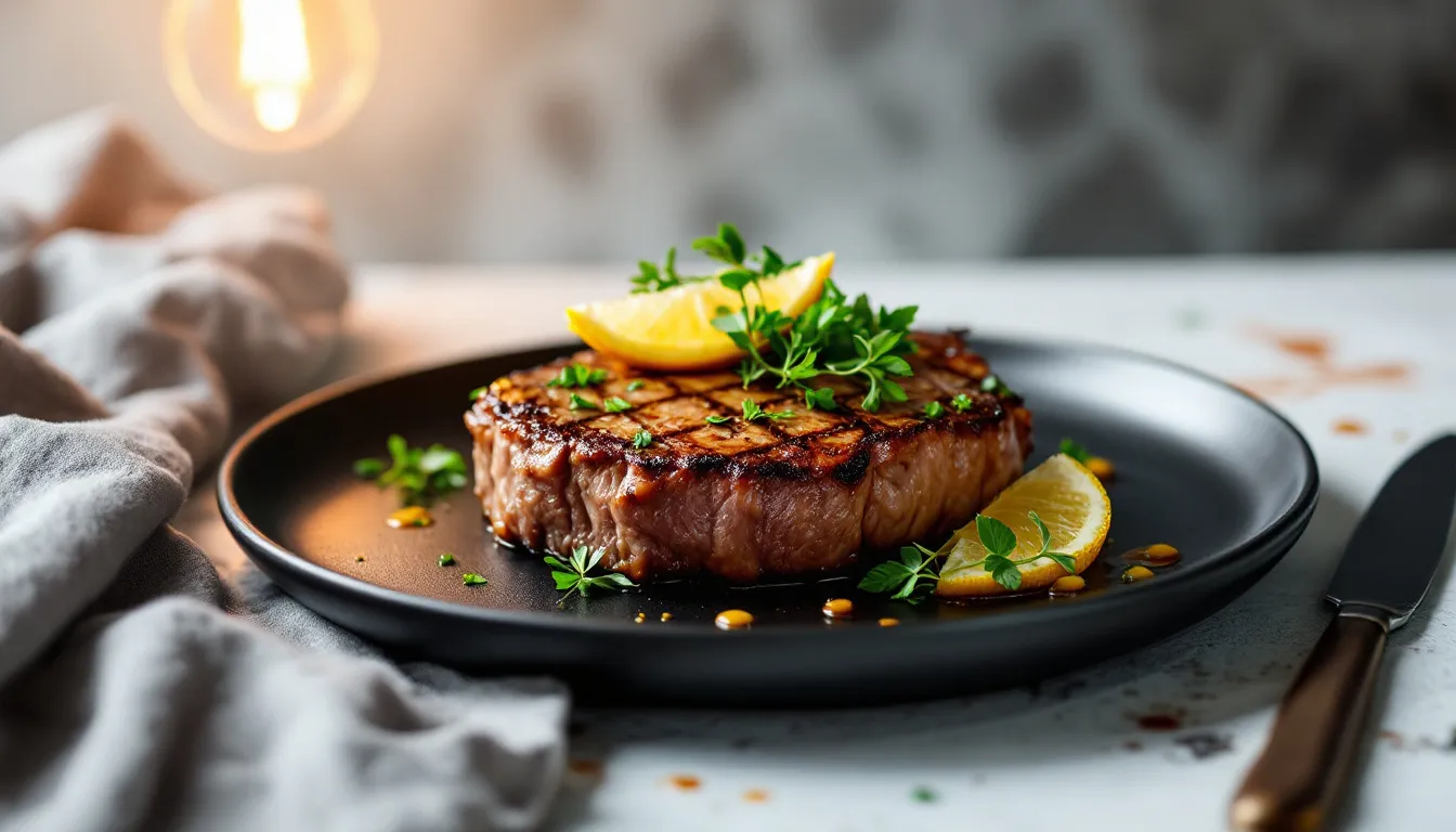 A perfectly cooked keto steak on a plate.