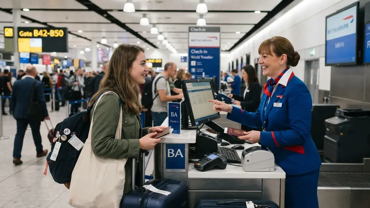 Passenger organizing passport and onward-travel proof for a preclearance interview