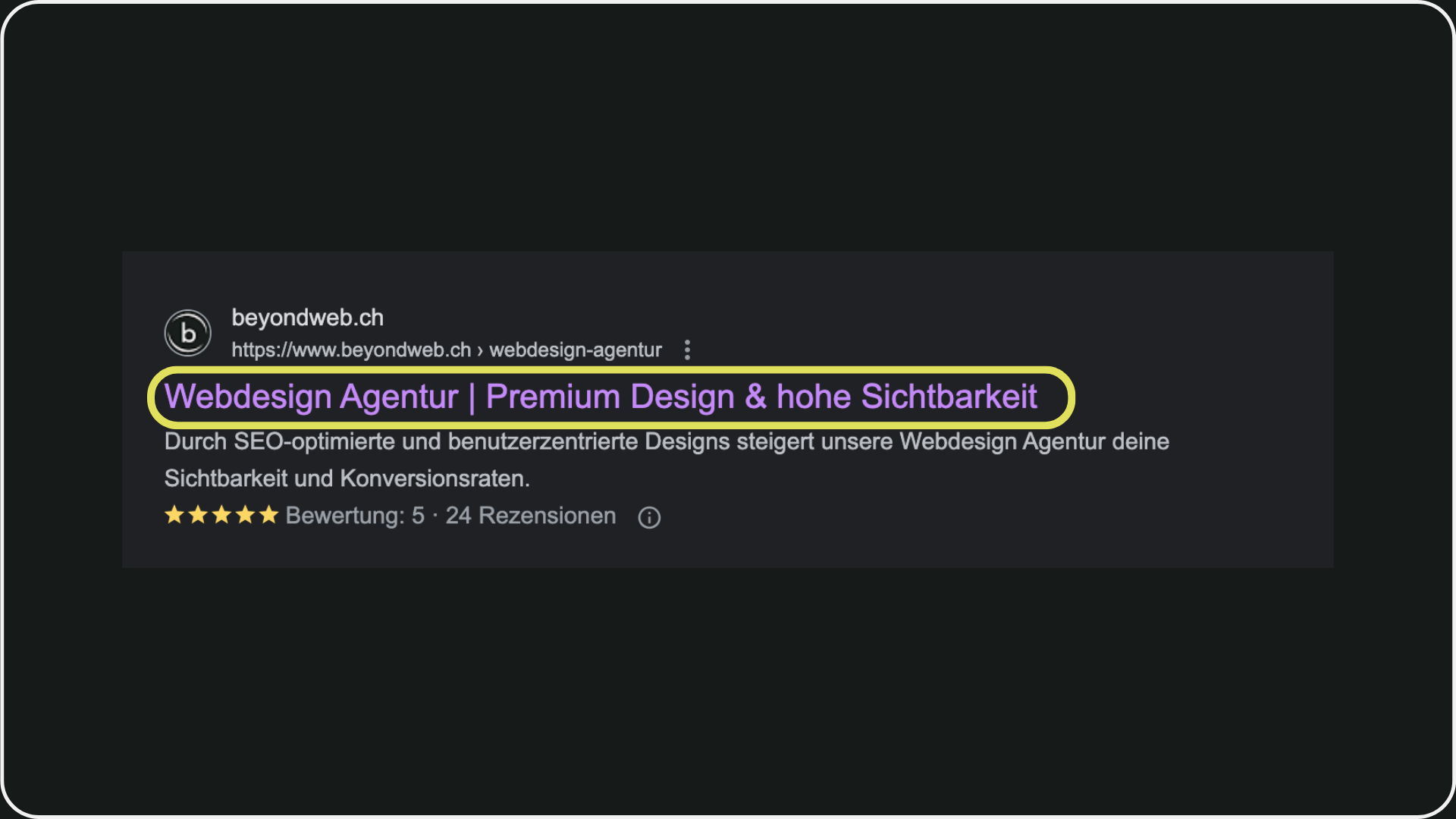 Screenshot von einem Meta-Titel