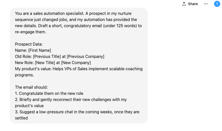 ChatGPT prompt example email campaigns
