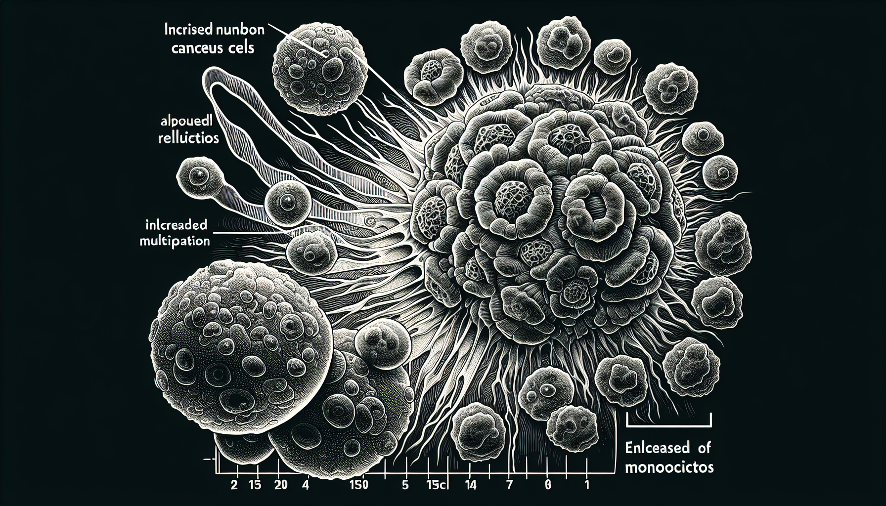 Ilustración de células cancerosas