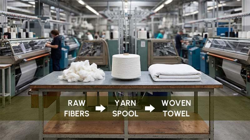 Raw Microfiber to Yarn to Towel Process