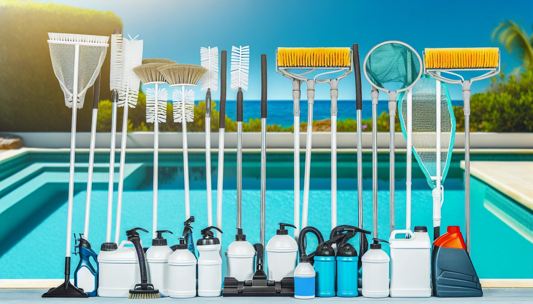 Pool cleaning tools and supplies