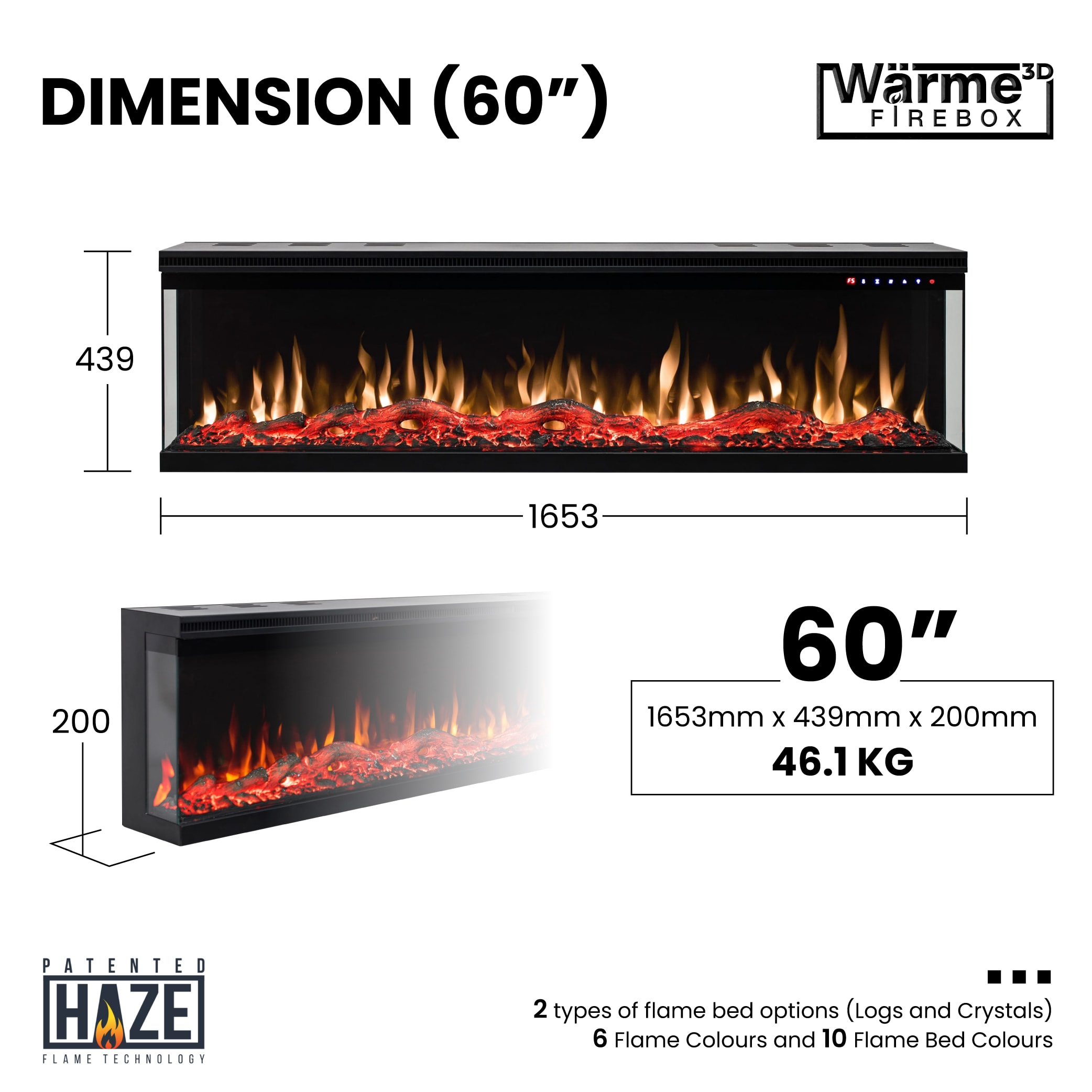 Installation process of an electric fireplace insert in an existing fireplace.