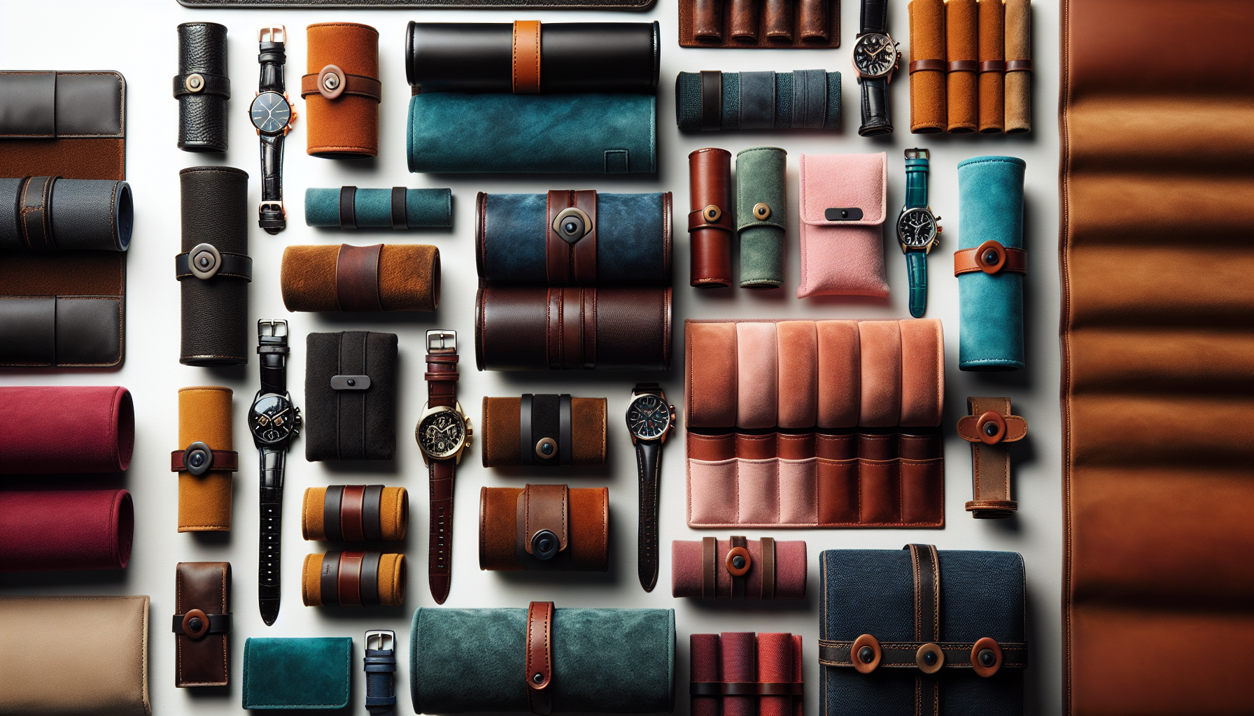 Assorted watch rolls and pouches