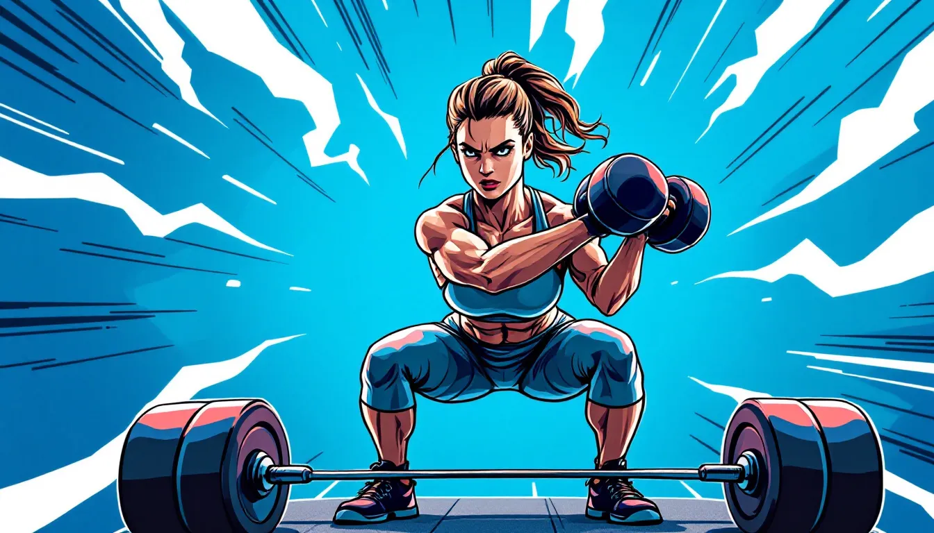 A woman performing a goblet squat, showcasing a beginner-friendly weightlifting exercise.