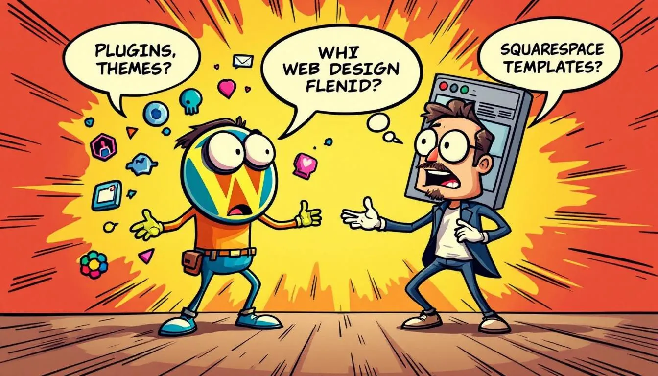 Cost comparison between WordPress and Squarespace. website builder wordpress page builder own web hosting wordpress designer wordpress users wordpress site showing third party plugins choose wordpress commerce advanced commerce basic