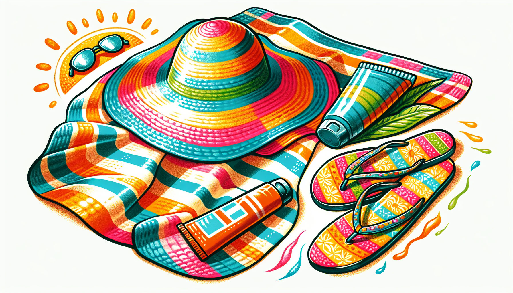 Sun protection and beach trip essentials