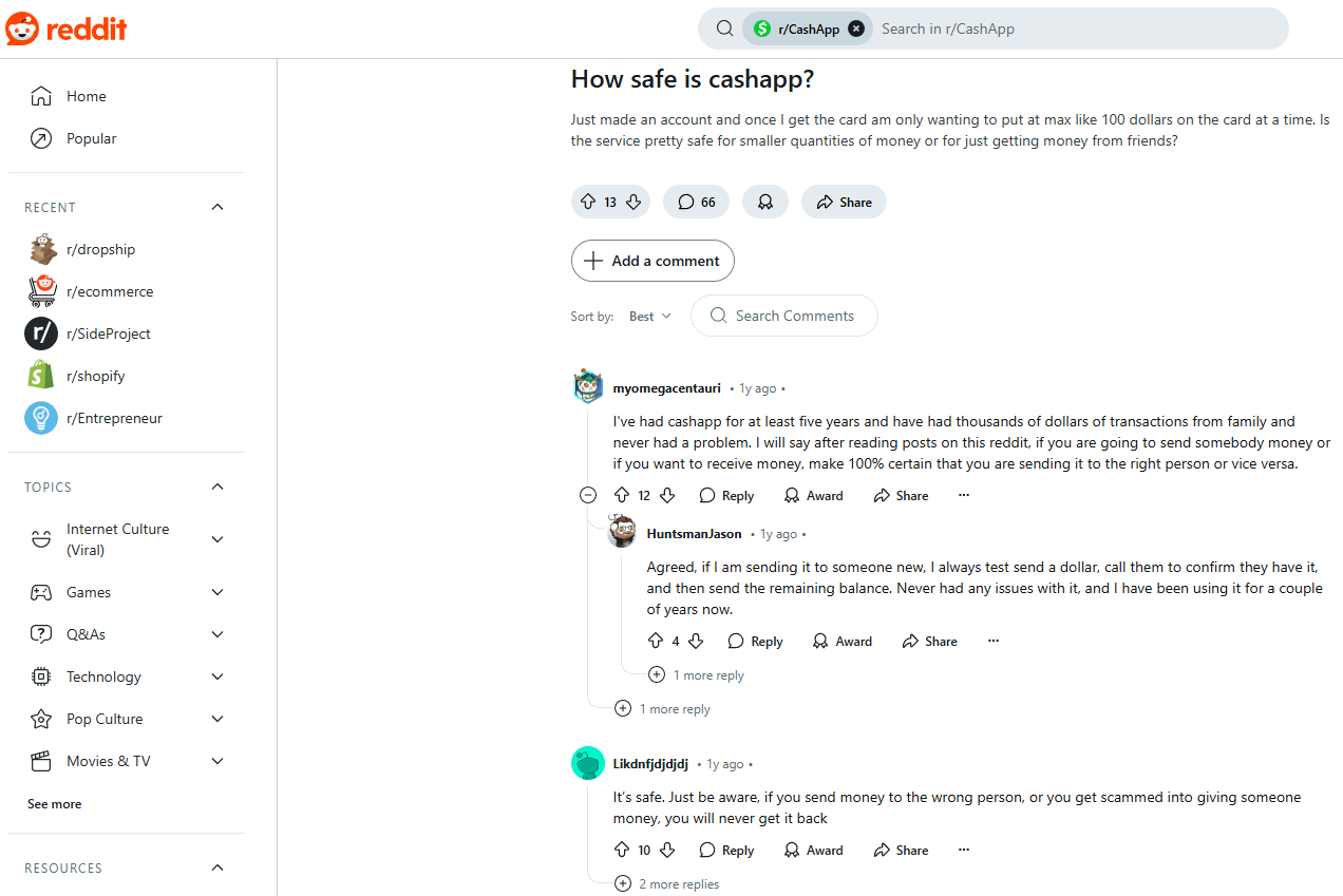 reddit is cashapp safe