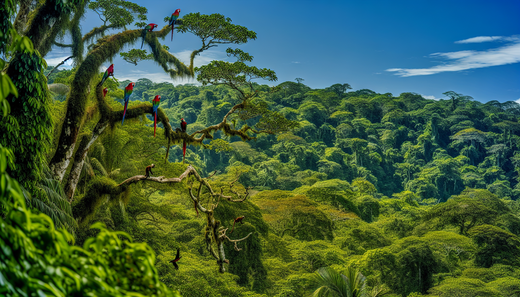 Lush rainforest during the green season in the Osa Peninsula
