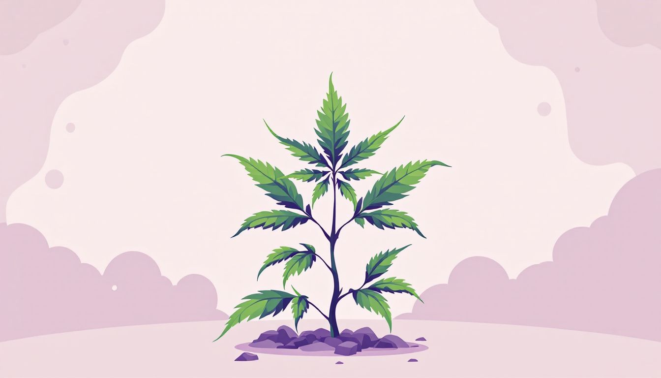 An illustration of a cannabis plant representing weed therapy.