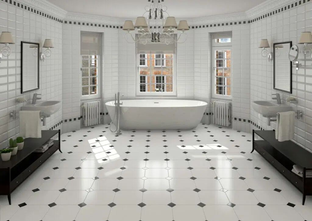 Alaska Vives White Octagon Floor Tiles