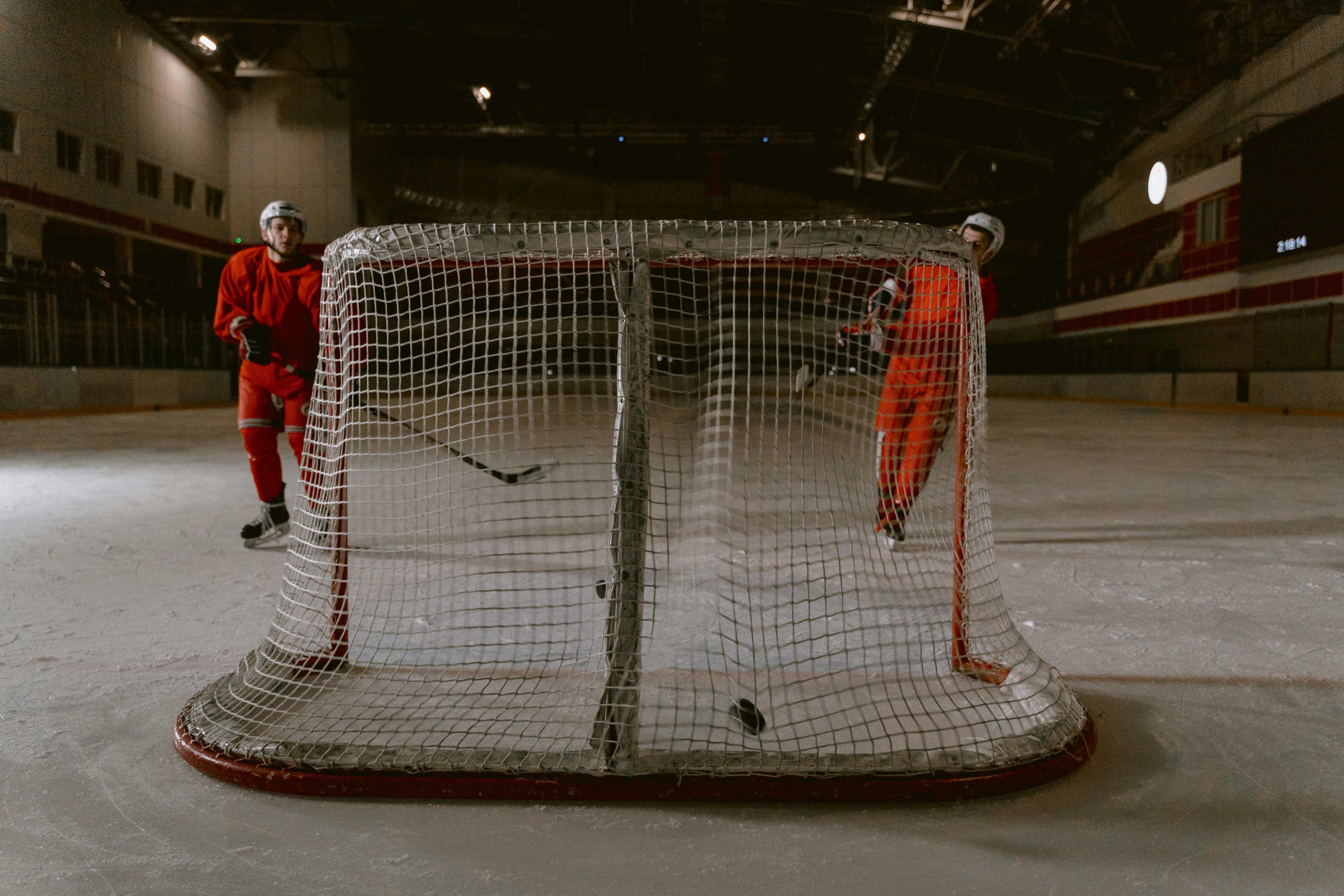 Your hockey workout should last at least 2 hours per training session if you want to improve your hockey performance. Many hockey training programs involve speed training as well as heavy lifting to make sure every muscle group involved can help the hockey player on the ice. It's also important to learn that conditioning training and strength training is not essentially the same. A conditioning workout can help you with your stamina (how long you can deliver the best performance), speed workouts involve acceleration and optimizing movement pattern, and a strength workout structure can help the hockey player deliver power on every move. Photo by Tima Miroshnichenko: https://www.pexels.com/photo/hockey-players-playing-on-the-ice-rink-6847539/