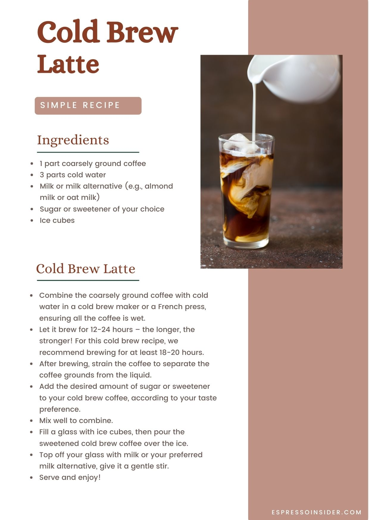 Cold Brew Latte Recipe Simple Steps For A Delicious Drink Sip Back