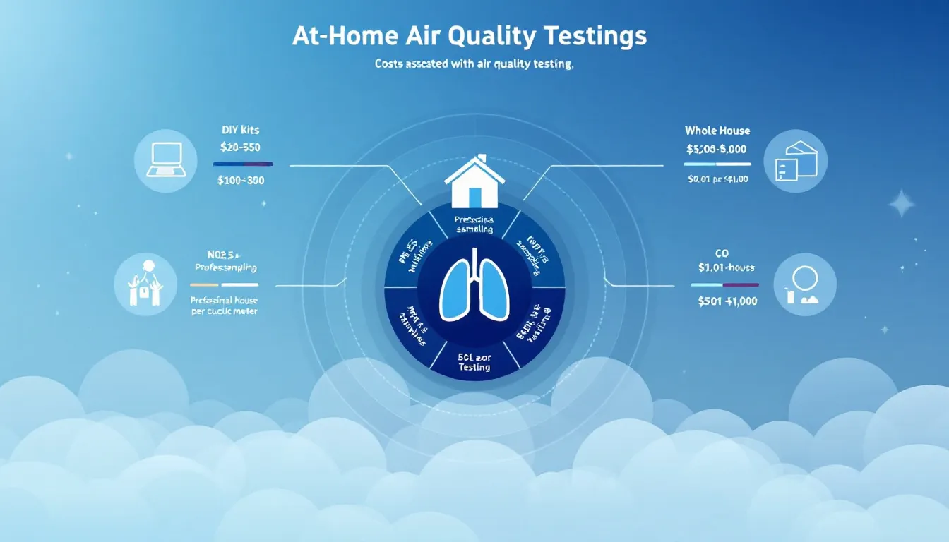 A graphic showcasing the costs associated with air quality testing.
