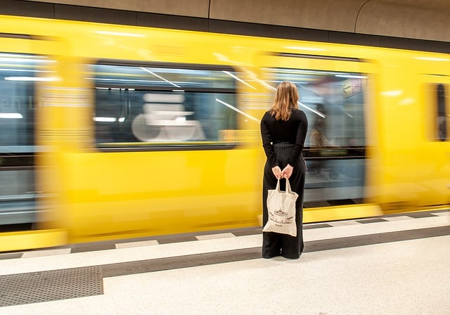 woman, train, subway