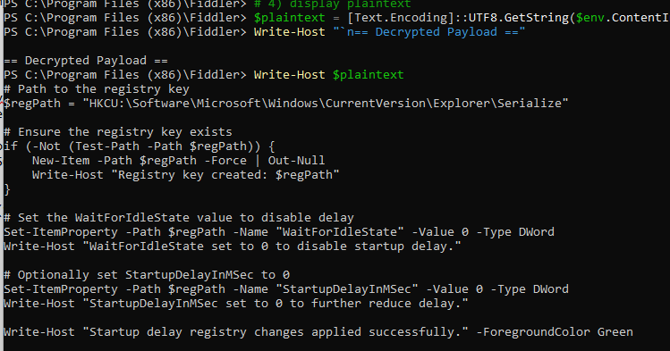 the decoded encryptedpayload from the PowerShell script payload