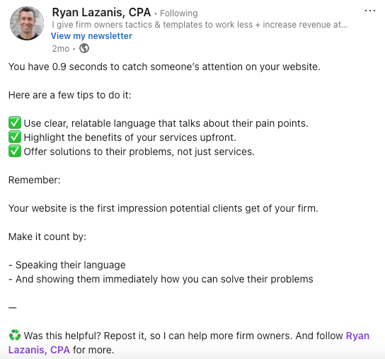 Tips on how to catch your website visitor's attention by Ryan Lazanis