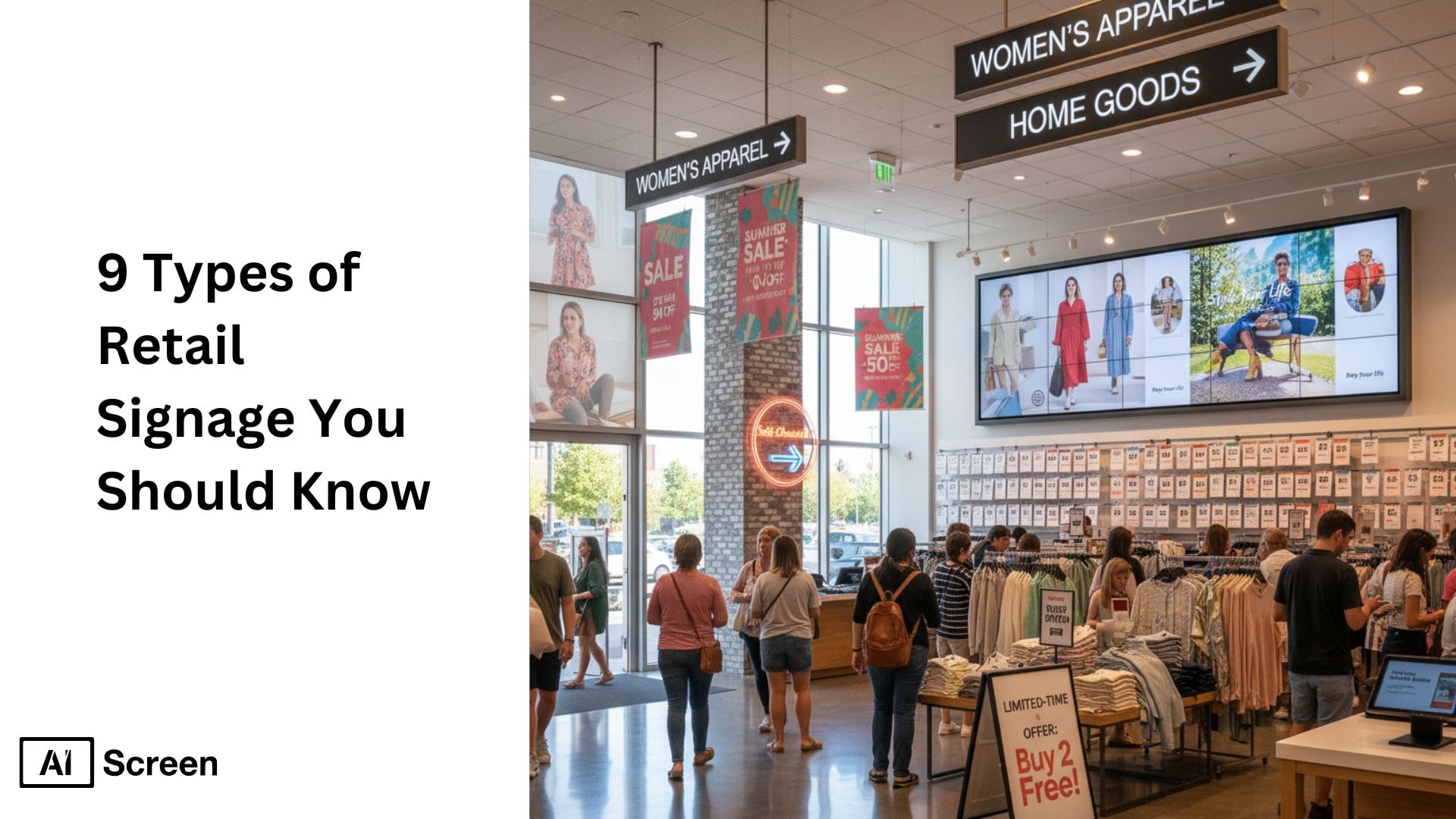 What Are the 9 Types of Retail Signage? 1 retail store signage display board