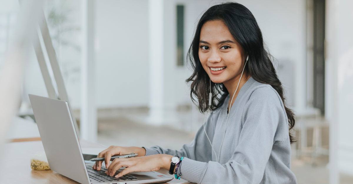 A woman searching about self-employment tax forms