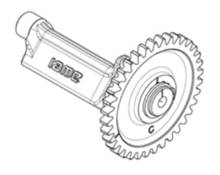 Illustration of iame balance shaft gear in kart engine