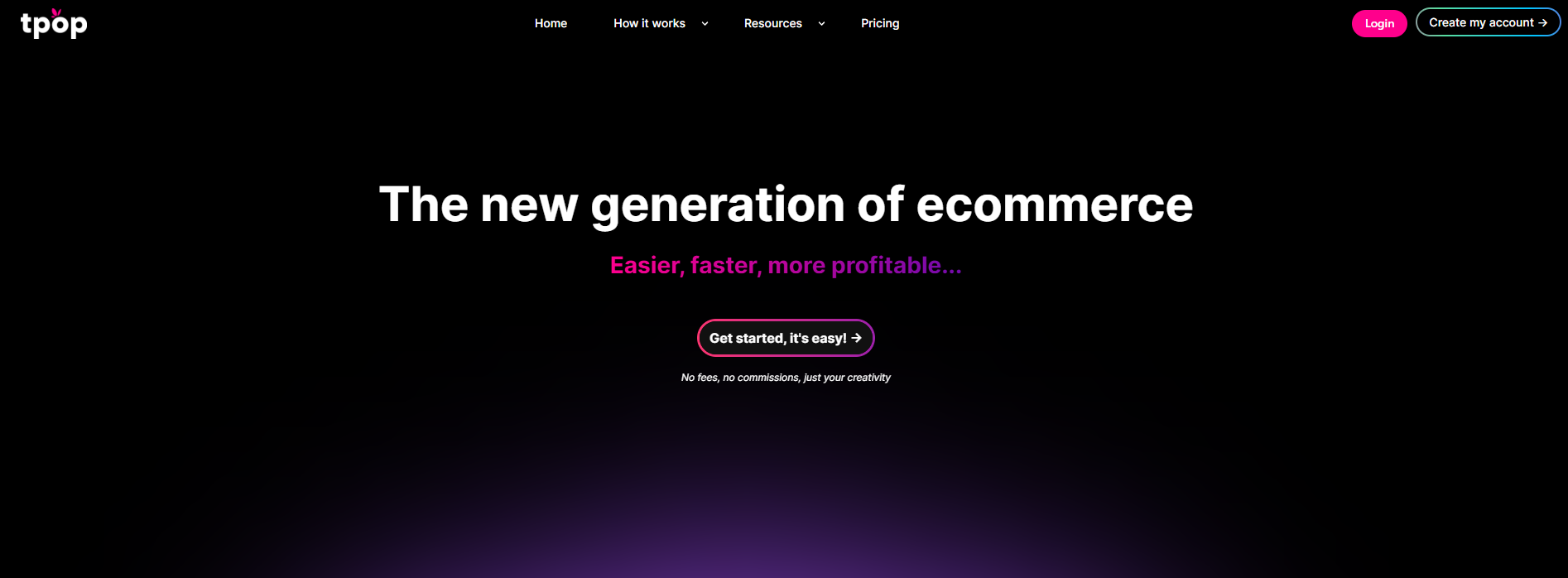 tpop landing page screenshot