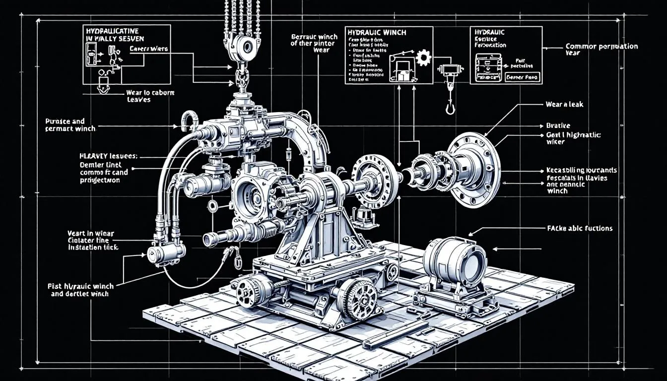 Common issues with hydraulic winches illustrated through a maintenance scenario.