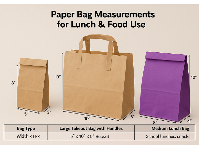 an illusteation of a Paper Bag Measurements 