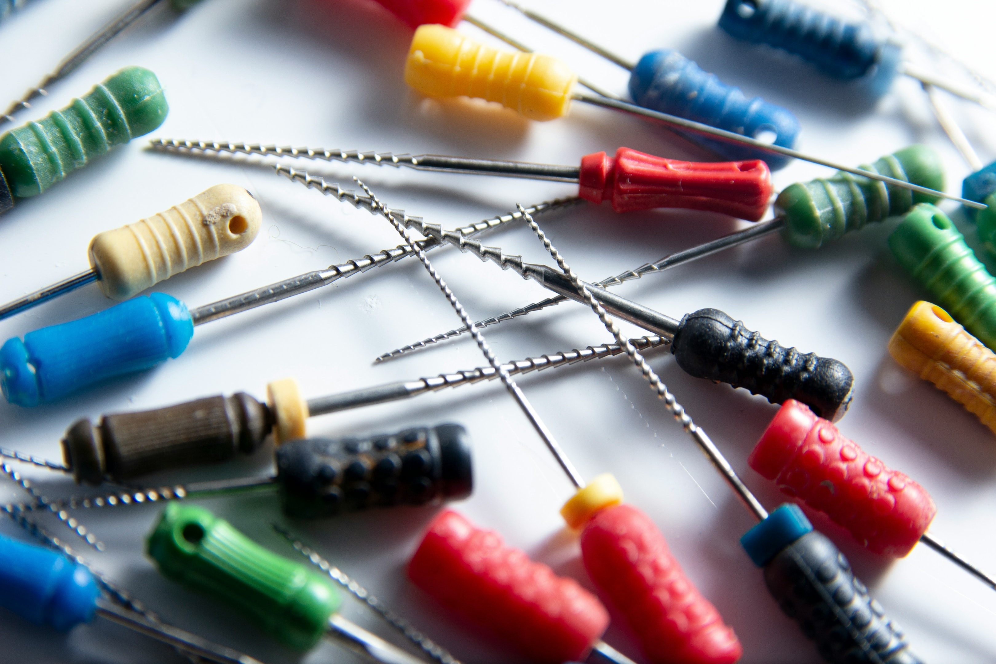 A dentist performing a root canal procedure.