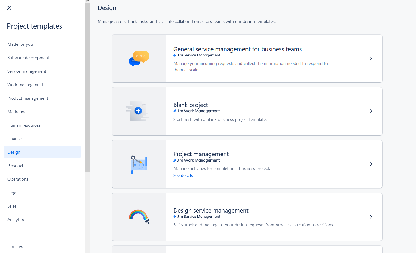 Teamplates of Jira Boards in Jira Software