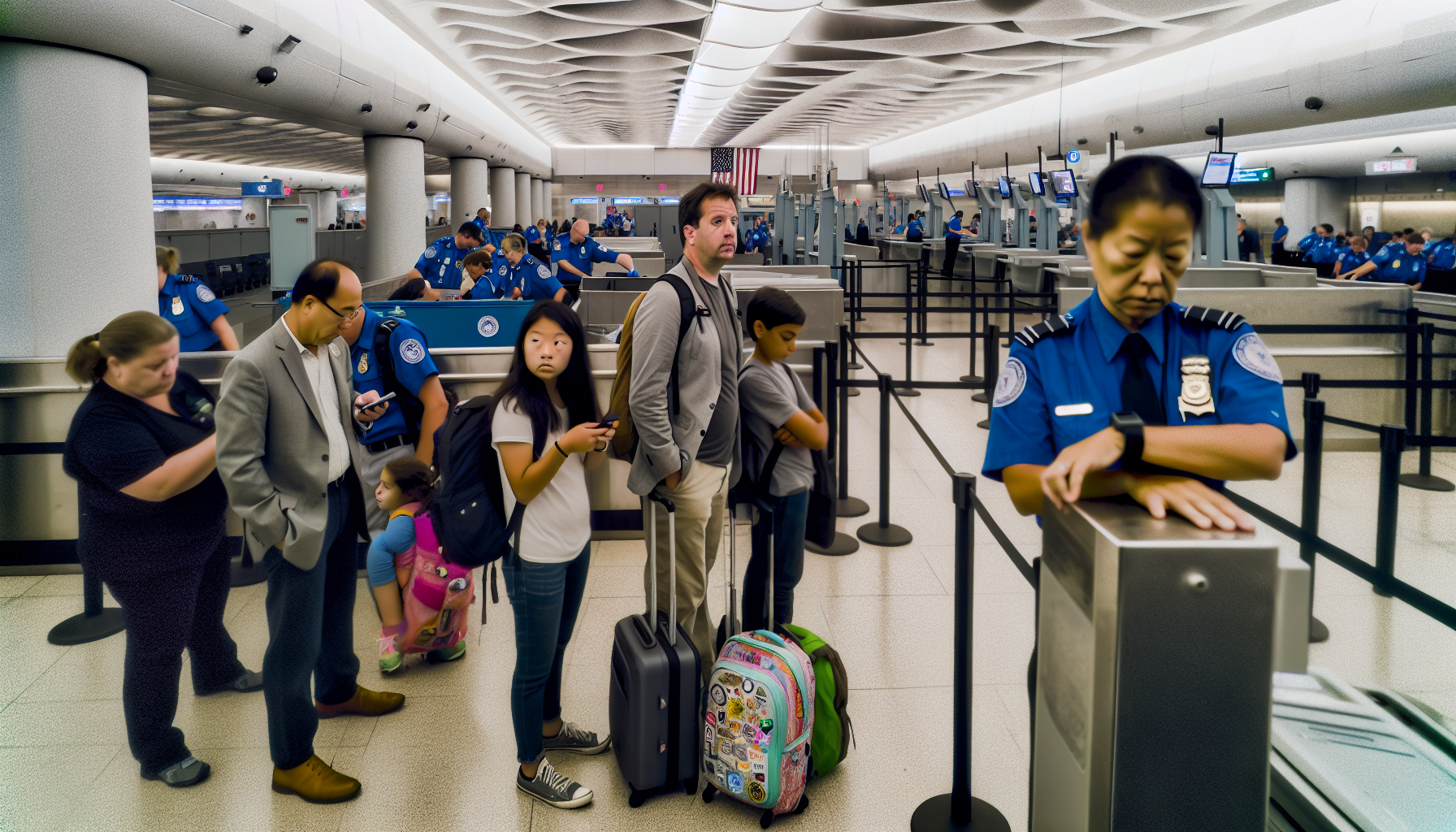 Security checkpoint at JFK Airport