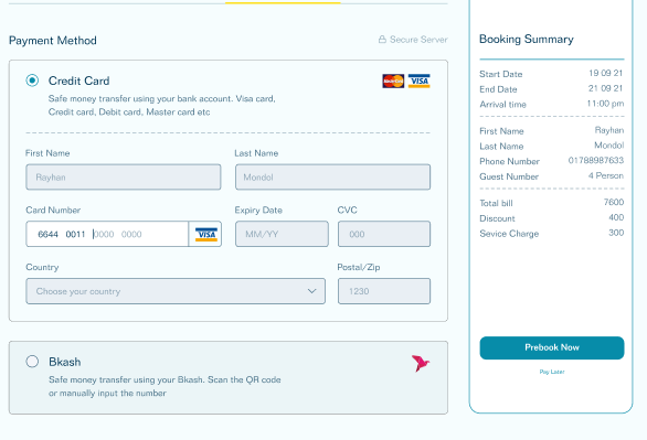 online client bookings with payment options