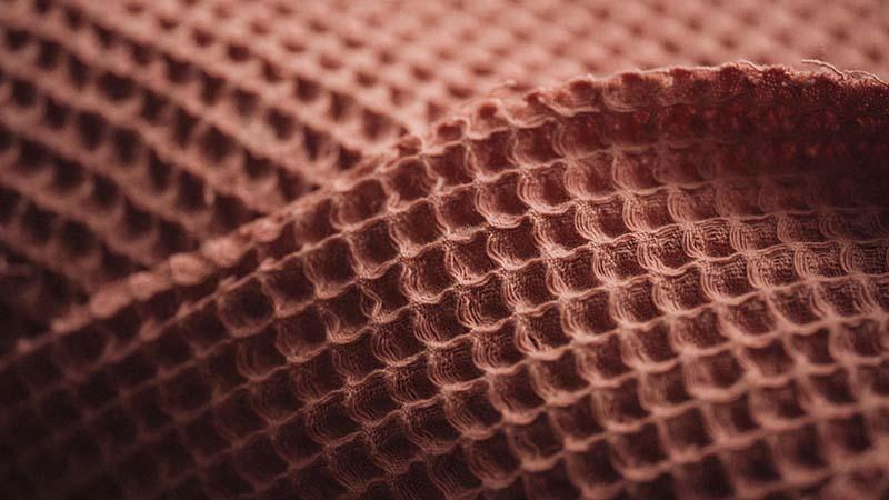 Close-up of a waffle weave towel