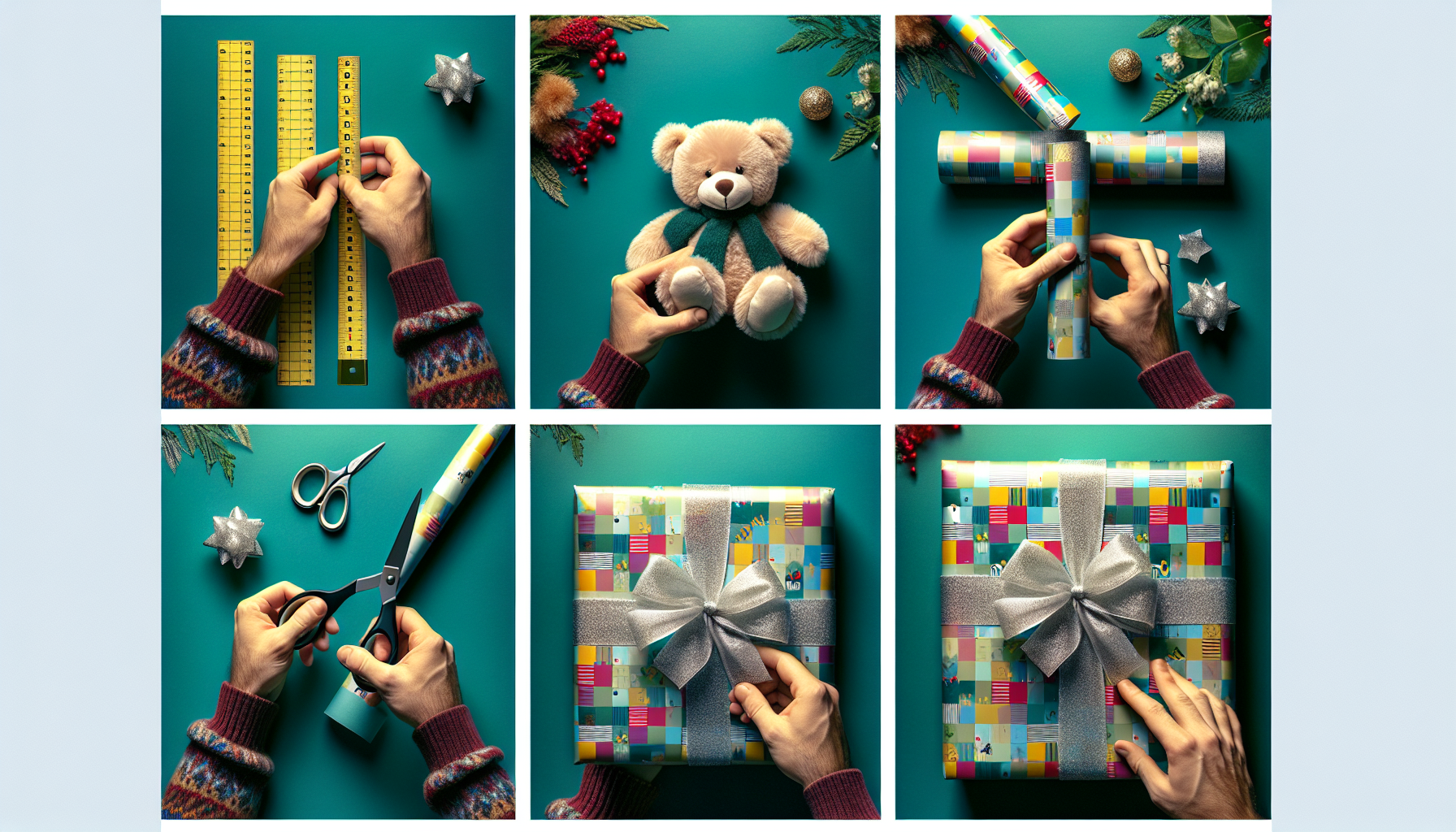 Step-by-step guide to wrapping a soft toy with paper