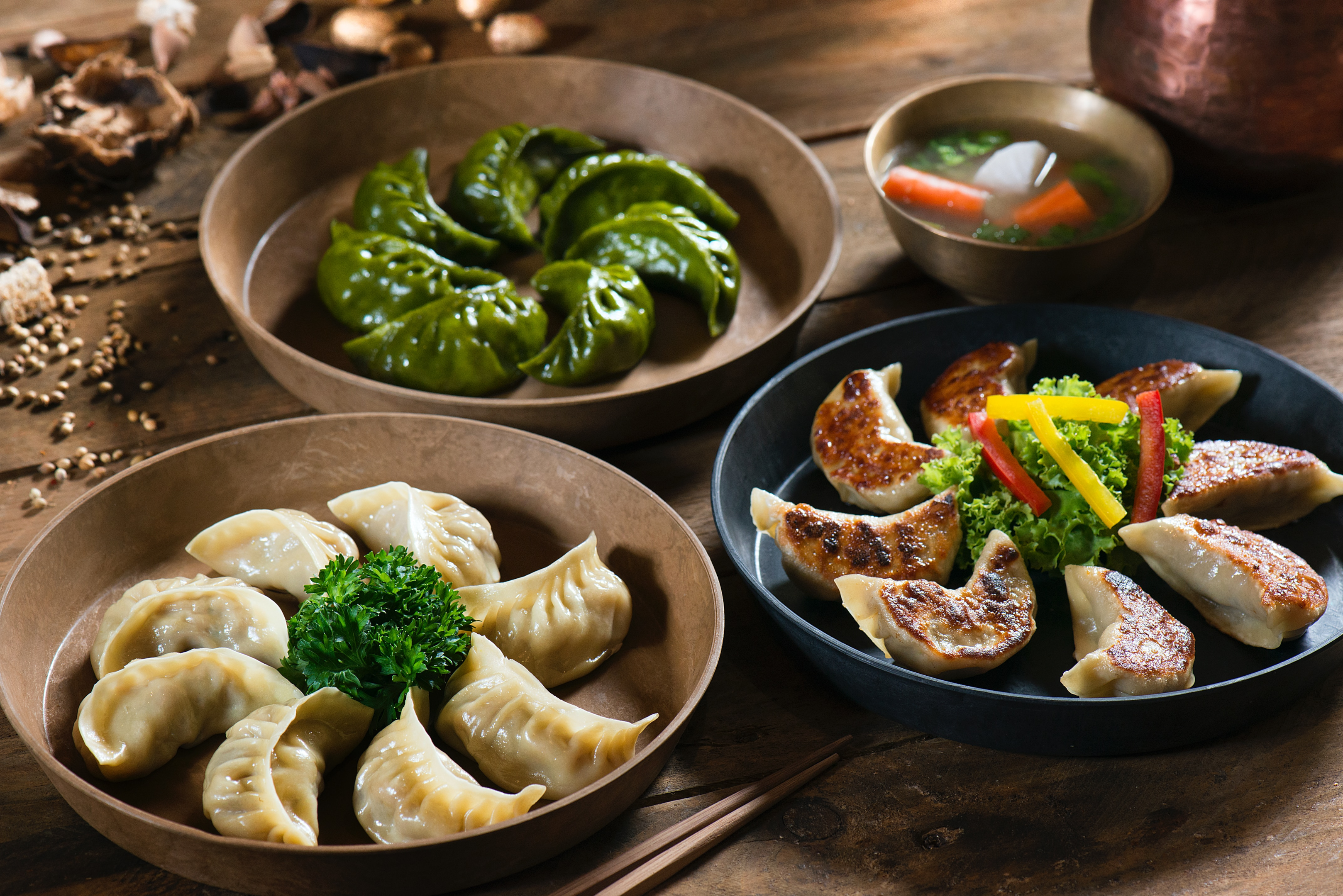 From Vietnamese caramelised pork bowls to stir fry dishes and yummy dumplings filled with ginger, garlic and vegetables dipped in soy sauce, sesame and brown sugar dipping sauce, there's a recipe here to please everyone.