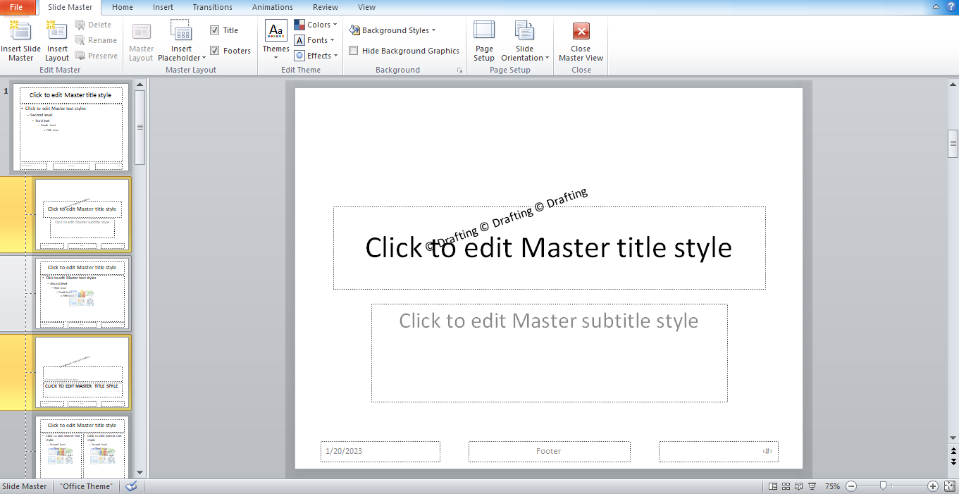 Copy and paste the watermark on your selected slides. 
