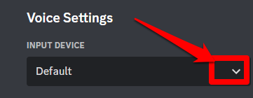 Picture showing how to set your Input device on Discord