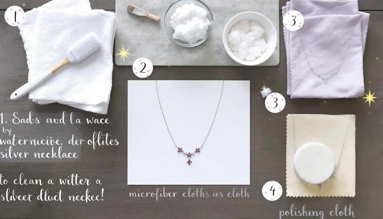 Techniques alternatives pour nettoyer un collier en argent.
