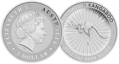 An illustration of the Australian Silver Kangaroo coin, a favorite among collectors and investors.