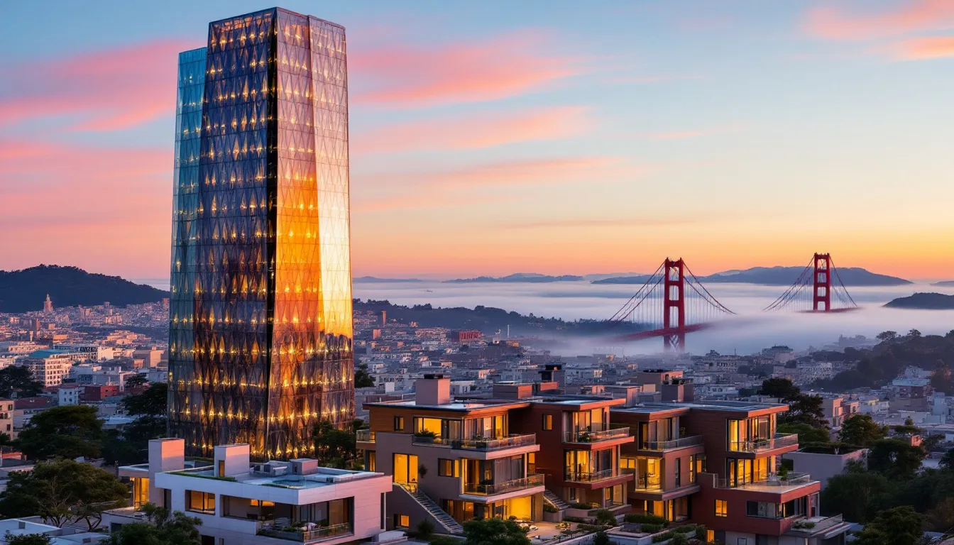 A view of the San Francisco skyline showcasing residential buildings, representing the housing market.