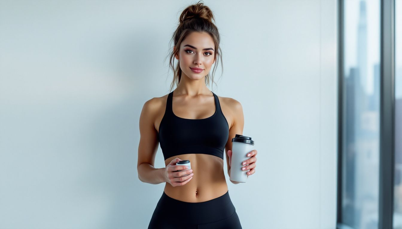 A fitness enthusiast taking a creatine supplement.
