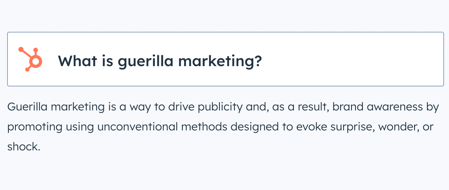 Definition of Guerilla marketing